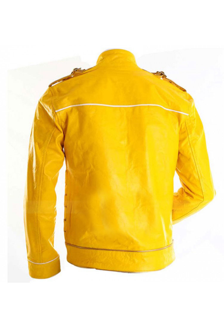 Freddie Mercury Concert Yellow Military Motorcycle Jacket